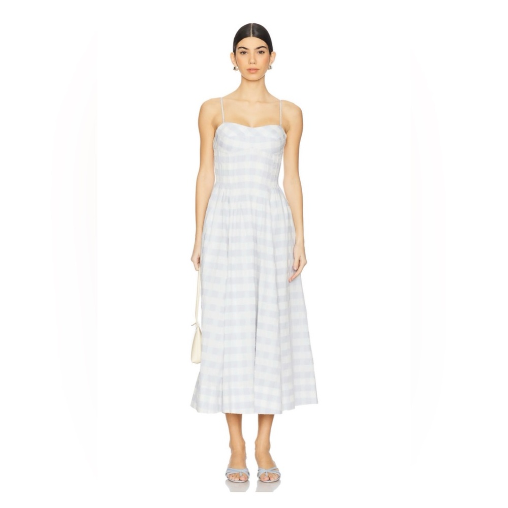 Jonathan Simkhai Blue and White Midi Dress